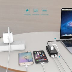 dodocool USB Type-C To SuperSpeed 4 Port USB 3.0 Hub With Input Charging Port Black  - Image 2