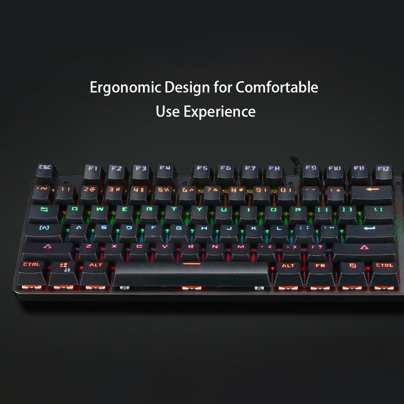 Generic - Illuminated 104 Keys Gaming Keyboard USB Powered Operated For Computer Laptop E Sports Trip Travel With Rotator - wired - Image 1