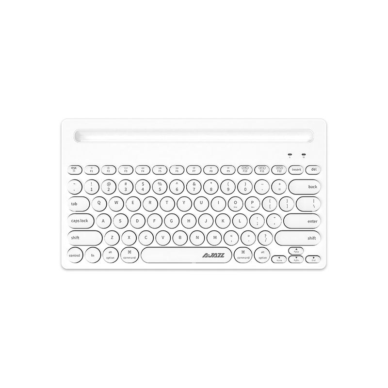 Ajazz 320i 79 Keys Wireless Ergonomic Keyboard With Bracket White - Image 1