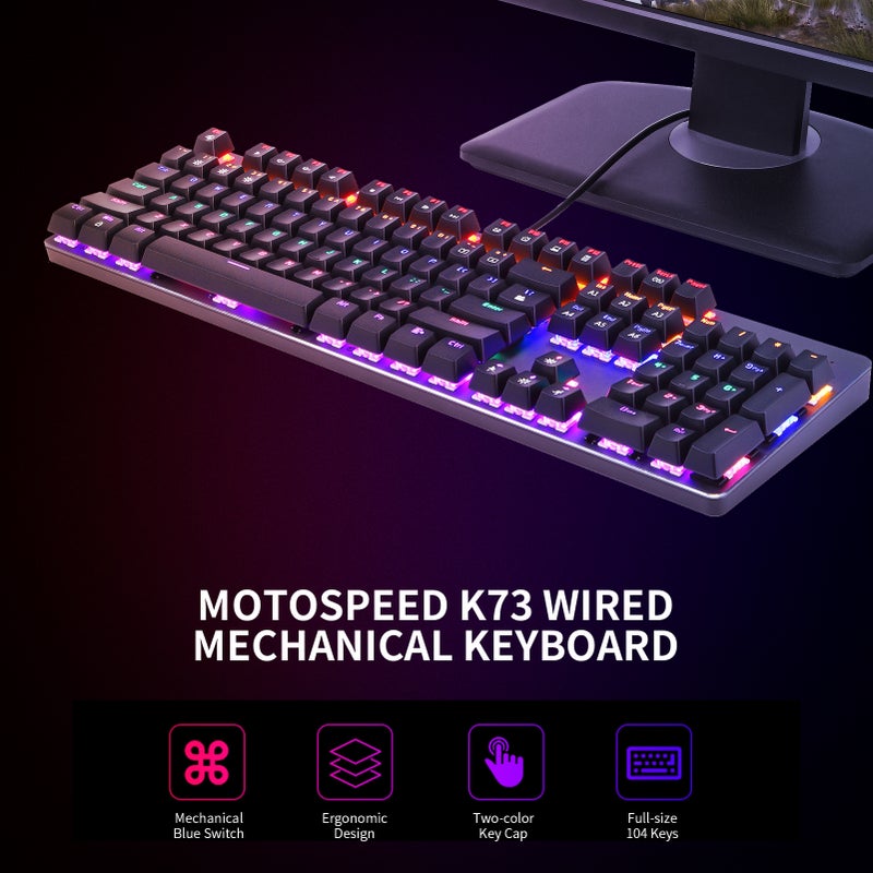Motospeed - K73 104 Keys Gaming Mixed Light With RGB English Keyboard - wired - Image 1