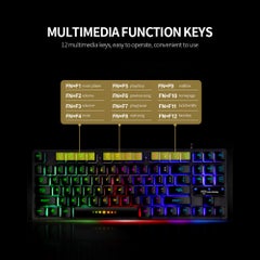 Generic GK-10 USB Wired 87 Keys Ergonomic Gaming Keyboard  - Image 5