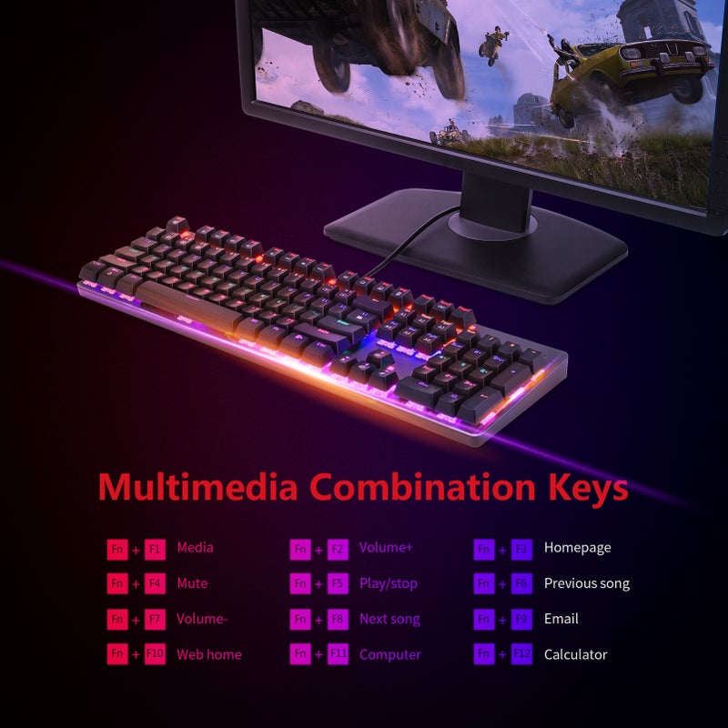 Motospeed - K73 104 Keys Gaming Mixed Light With RGB English Keyboard - wired - Image 1