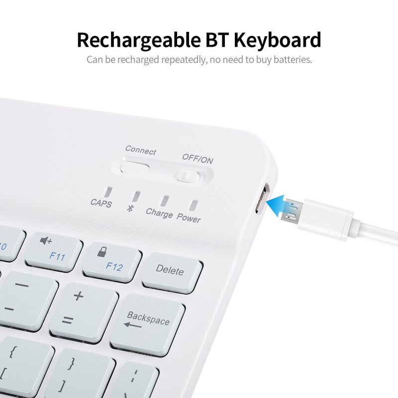 Generic - Universal Wireless BT Keyboard Three System Rechargeable Mobilephone Tablet Purple - Image 1