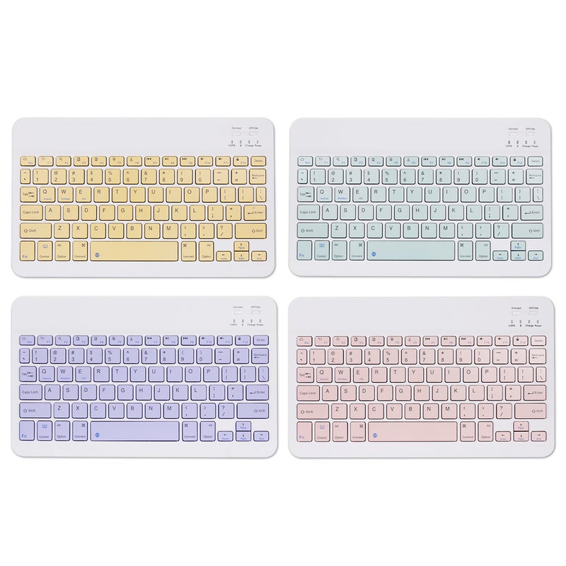 Generic - Universal Wireless BT Keyboard Three System Rechargeable Mobilephone Tablet Pink - Image 1