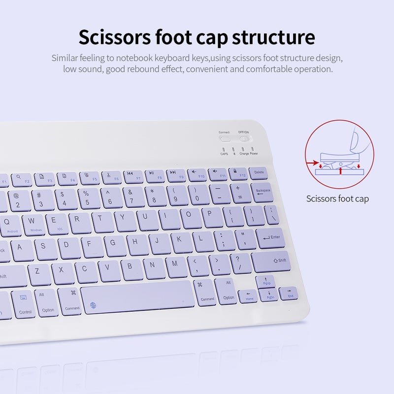 Generic - Universal Wireless BT Keyboard Three System Rechargeable Mobilephone Tablet Pink - Image 1
