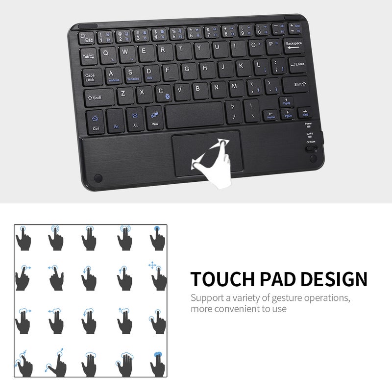 Generic - Universal Wireless BT Keyboard Three System Rechargeable Mobilephone Tablet Black - Image 1