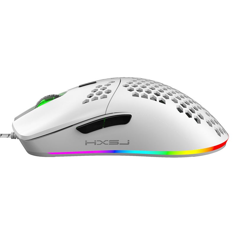 HXSJ - J900 USB Wired Gaming Mouse With Six Adjustable DPI Ergonomic Design For Desktop Laptop White - Image 1