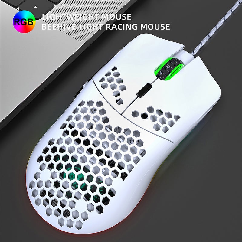 HXSJ - J900 USB Wired Gaming Mouse With Six Adjustable DPI Ergonomic Design For Desktop Laptop White - Image 1