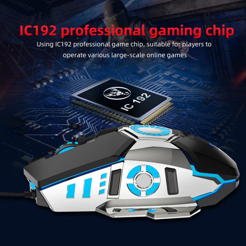 J700 Macro Programmable Gaming Mouse With Adjustable DPI For PC Notebook Laptop Black