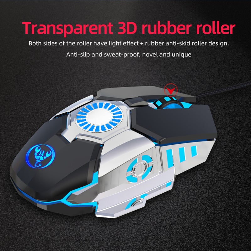 J700 Macro Programmable Gaming Mouse With Adjustable DPI For PC Notebook Laptop Black