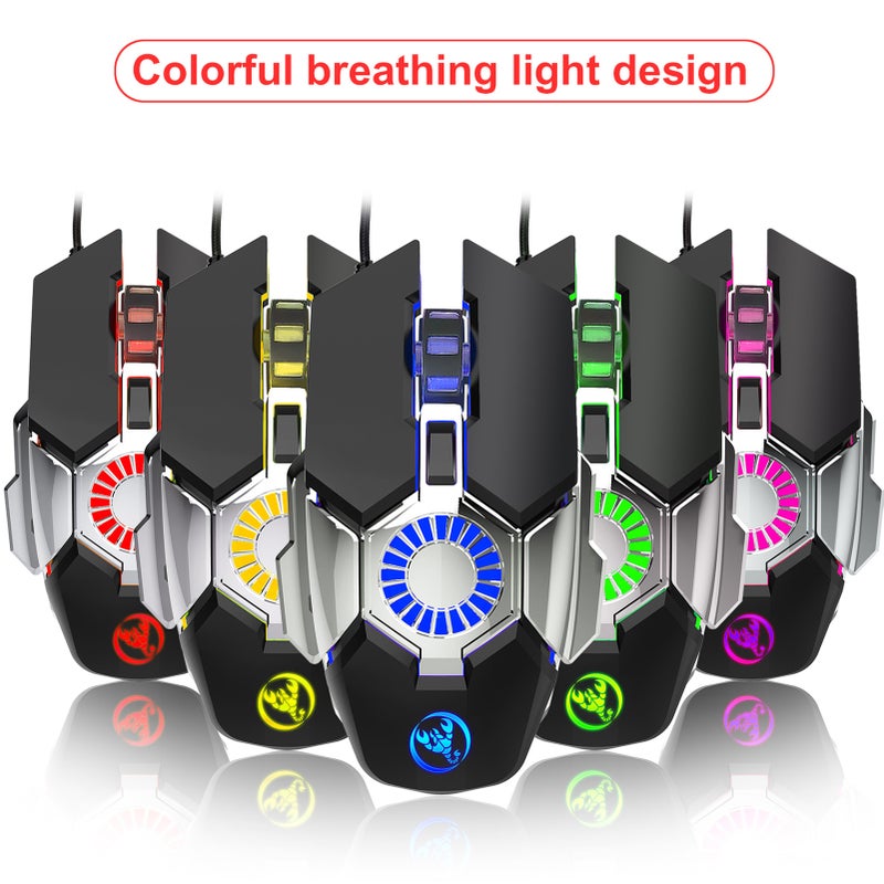 J700 Macro Programmable Gaming Mouse With Adjustable DPI For PC Notebook Laptop Black