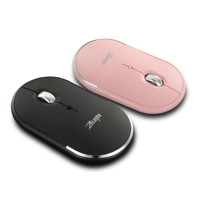 ZELOTES F11 Three Mode Wireless Mouse With Adjustable DPI Replacement For iPad PC Laptop Pink - Image 4