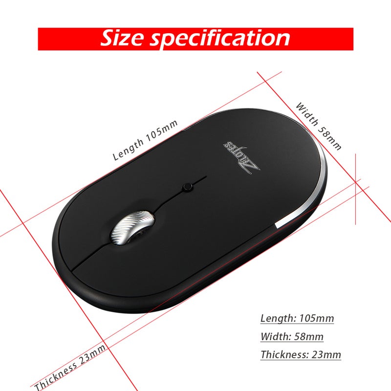 ZELOTES F11 Three Mode Wireless Mouse With Adjustable DPI Replacement For iPad PC Laptop Pink - Image 5