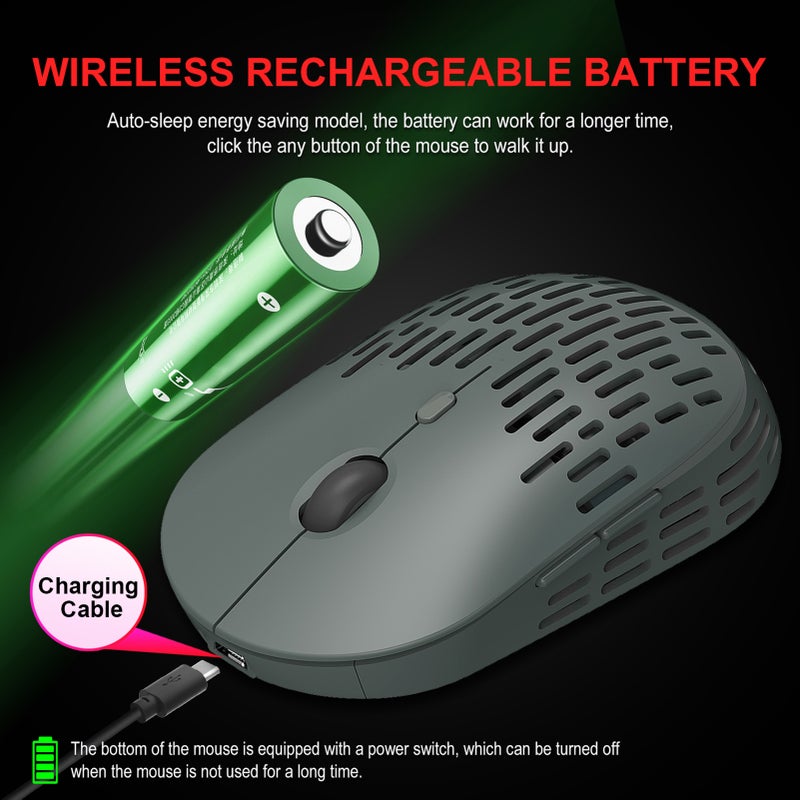 T38 2.4G Wireless Charging Mouse With Adjustable DPI Grey