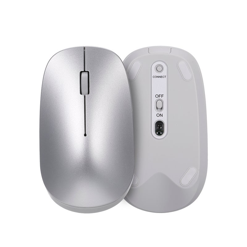 Wireless Portable Mute Ergonomic Mouse For Desktop Computer Laptop Silver - Image 1