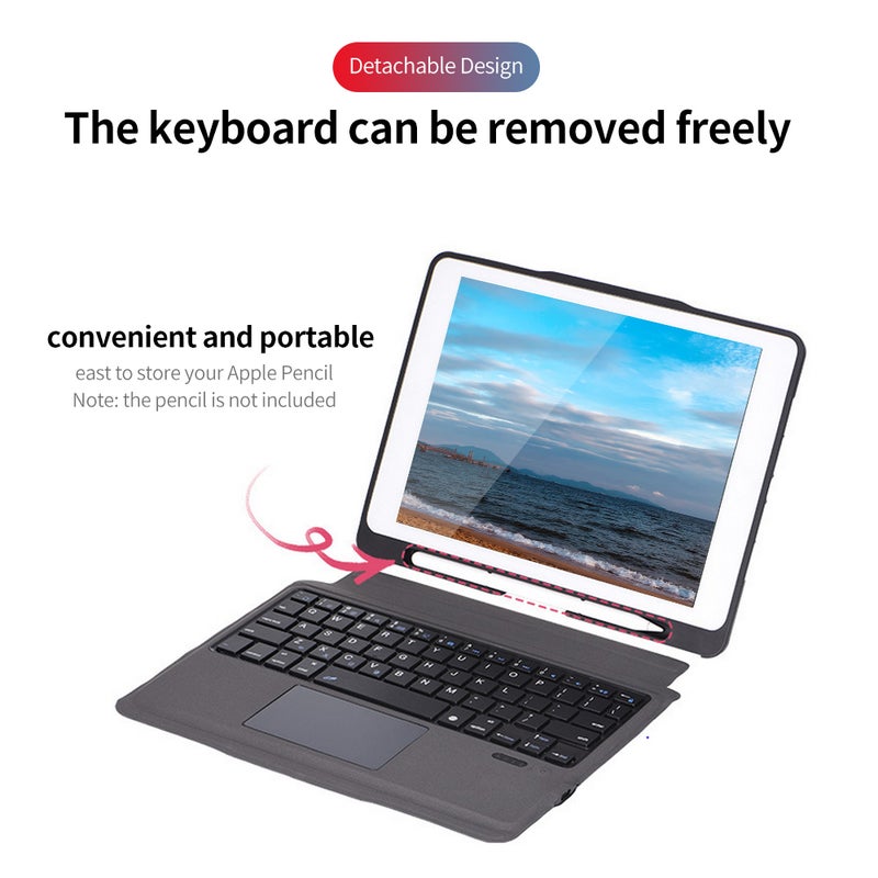 T207 Keyboard Detachable Protective Case With Touchpad Replacement For iPad Pro 11 2018 2020 Black  - Image 5