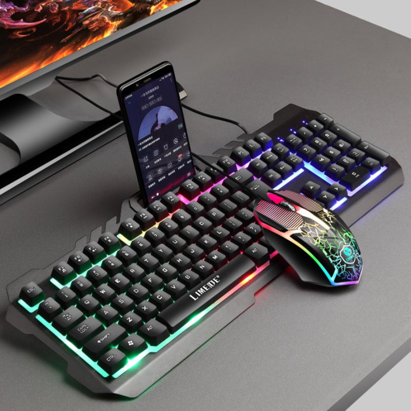 T21 Backlight Laptop Game Keyboard And Mouse Suit Black  - Image 5