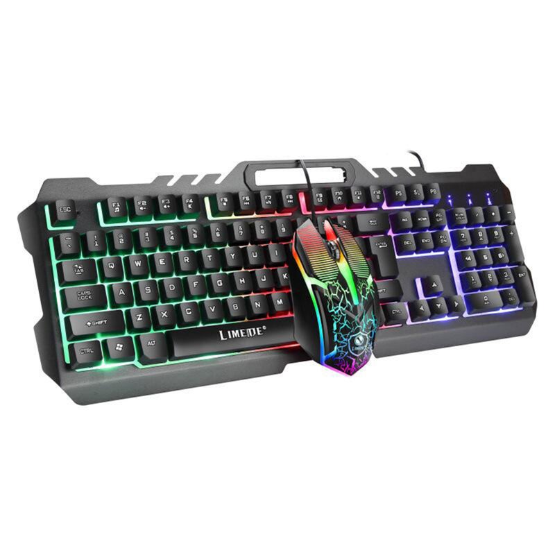 T21 Backlight Laptop Game Keyboard And Mouse Suit Black  - Image 1