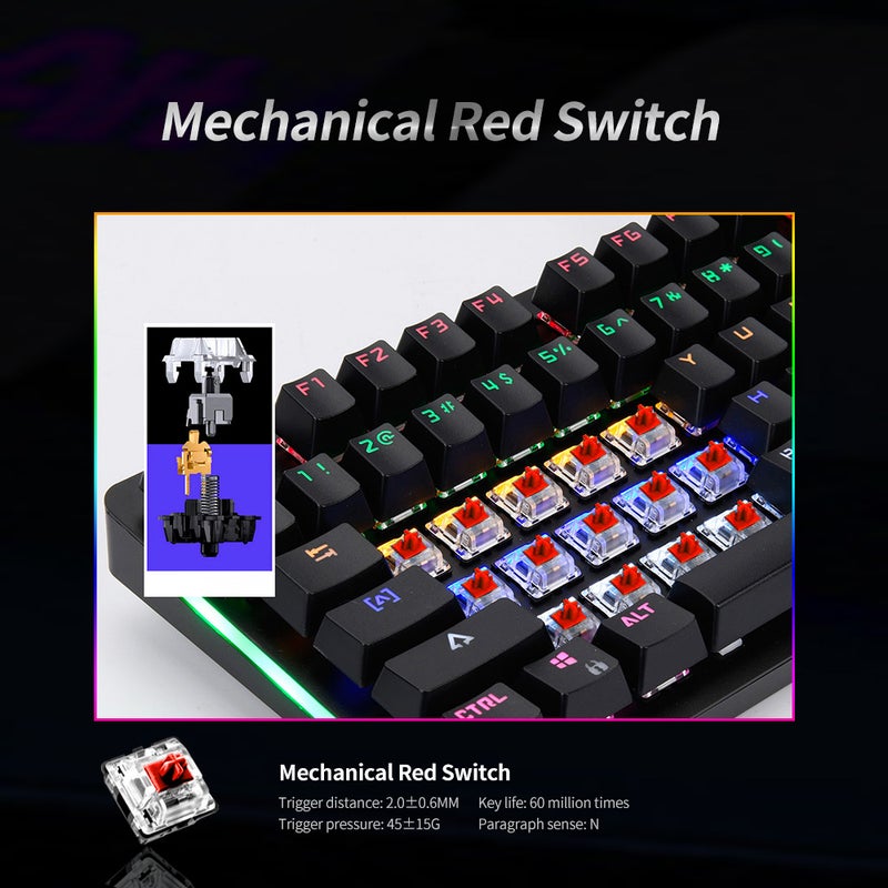 Ajazz 104 Keys USB Wired Gaming Keyboard Mouse Combo Set  - Image 2