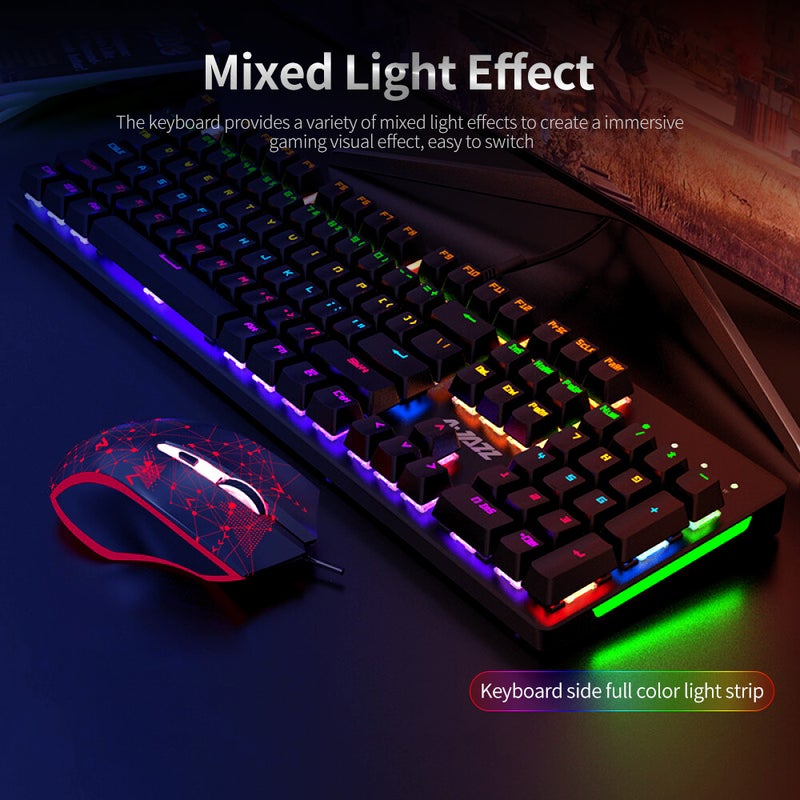 Ajazz 104 Keys USB Wired Gaming Keyboard Mouse Combo Set  - Image 3