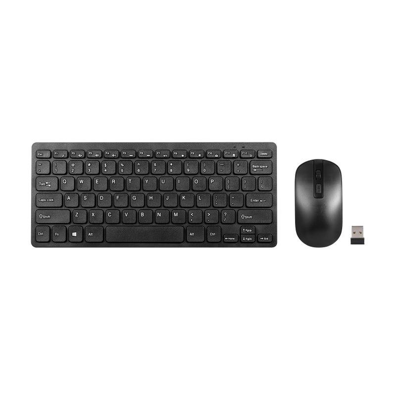 KM901 78 Key Mini Wireless Keyboard And Mouse Combo Set Black