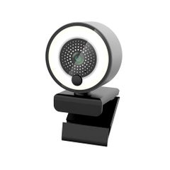 1080P HD Webcam With Ring Fill Light Autofocus Built In Microphone Smooth Type Black