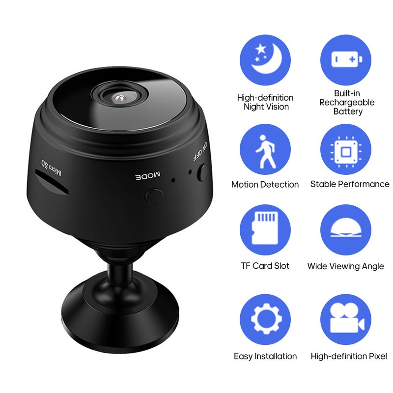 Mini WIFI 1080P High Definition Wireless Remote Video Camera Black  - Image 1