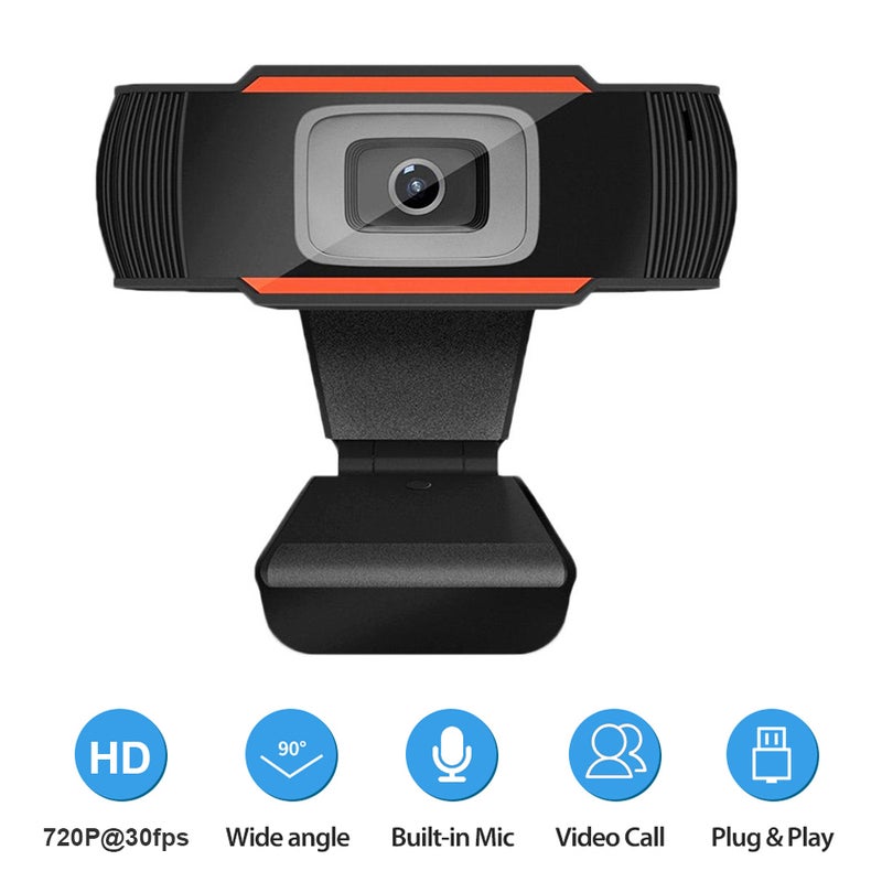 كاميرا ويب 720P بخاصية التّركيز التلقائي، بمنفذ USB أسود - Image 1