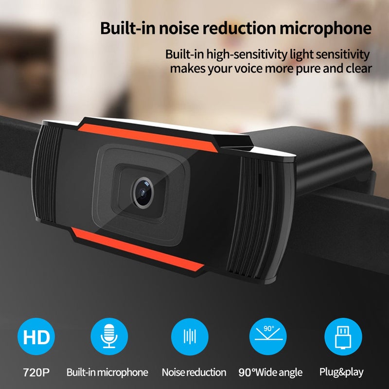كاميرا ويب 720P بخاصية التّركيز التلقائي، بمنفذ USB أسود - Image 5