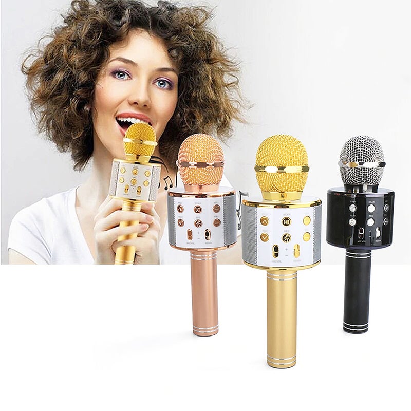 Professional BT Wireless Karaoke Recorder Handheld Microphone Gold - Image 4