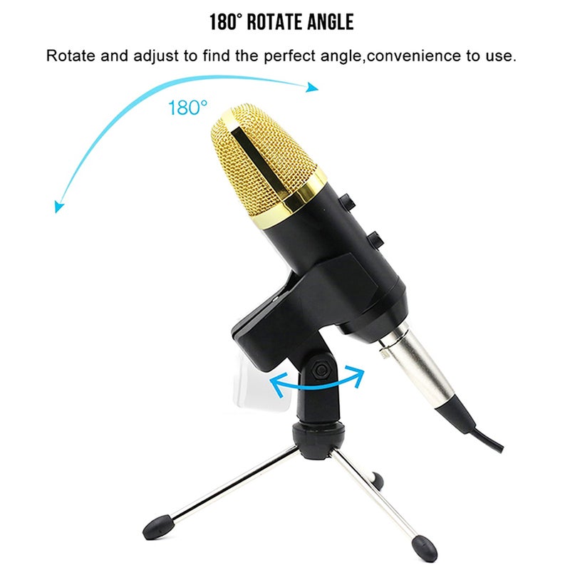 Professional Studio Microphone USB Condenser with Cardioid Studio Recording Mic Black - Image 2