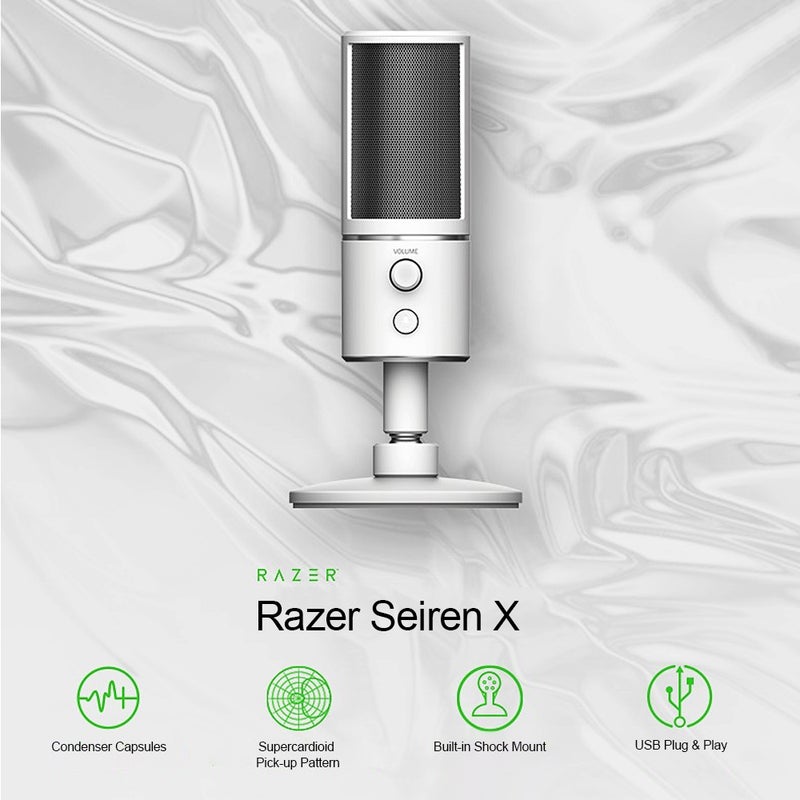 Seiren X USB Streaming Microphone Plug & Play Silver