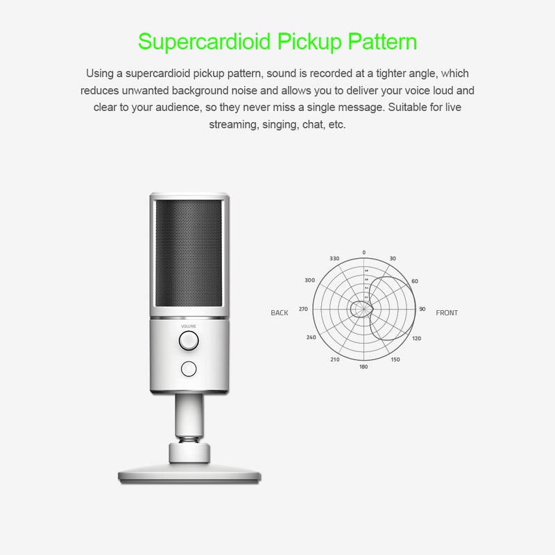 Seiren X USB Streaming Microphone Plug & Play Silver