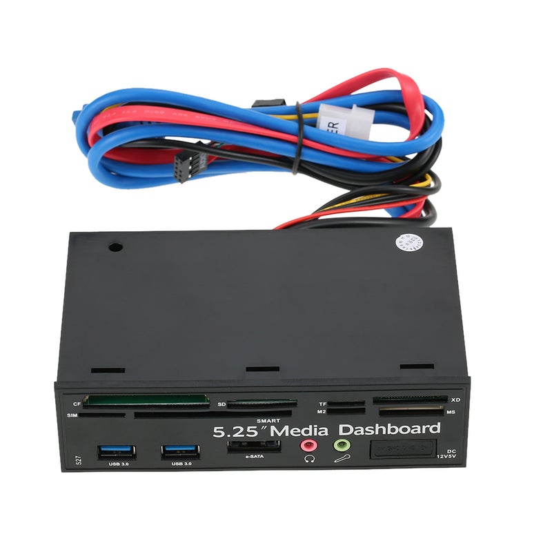 Generic - Multi-Function USB 3.0 Hub eSATA Port Internal Card Reader PC Dashboard Media Front Panel Audio Multicolour - Image 1