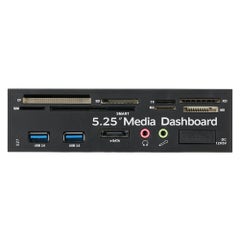 Multi-Function USB 3.0 Hub eSATA Port Internal Card Reader PC Dashboard Media Front Panel Audio Multicolour