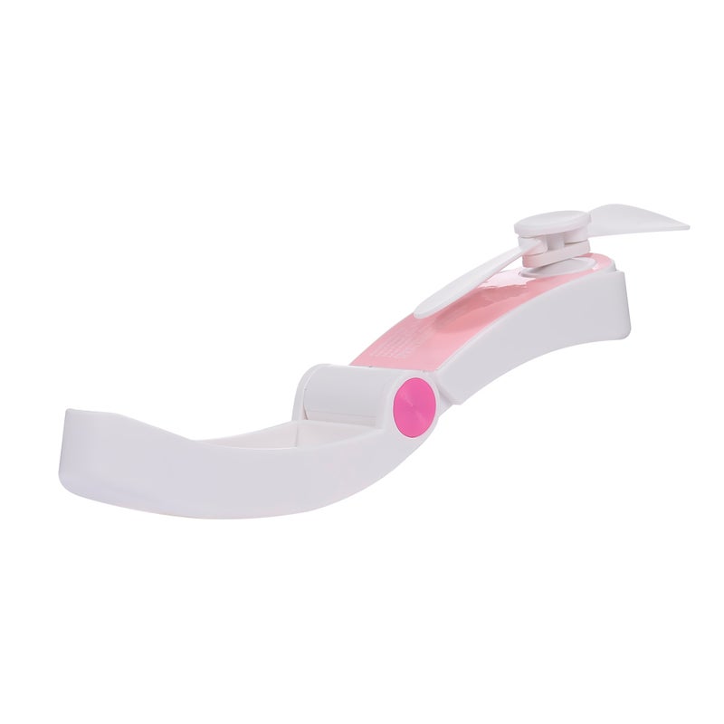 Mini USB Folding Rechargeable Summer Fan Pink - Image 2