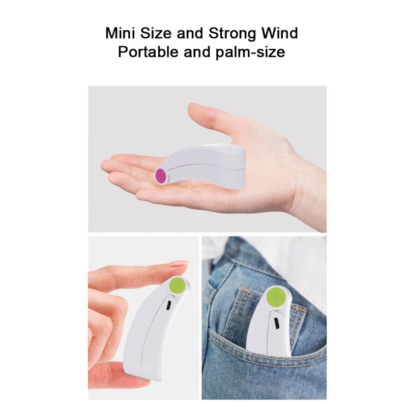 Mini USB Folding Rechargeable Summer Fan Pink - Image 4