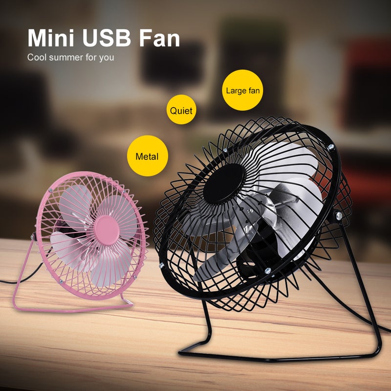 مروحة تبريد مكتبية صغيرة بمنفذ USB للاستخدام المكتبي والمنزلي وردي - Image 4