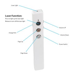 Generic Wireless Presenter PPT Clicker Multifunction Electronic Projection Pen White  - Image 2