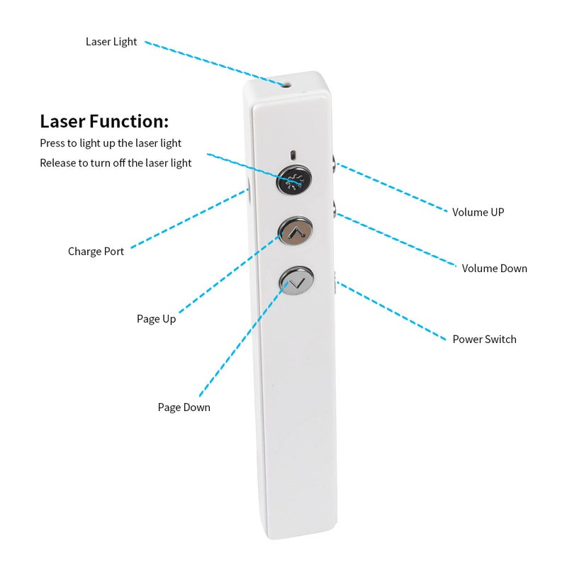 Generic - Wireless Presenter PPT Clicker Multifunction Electronic Projection Pen White - Image 1