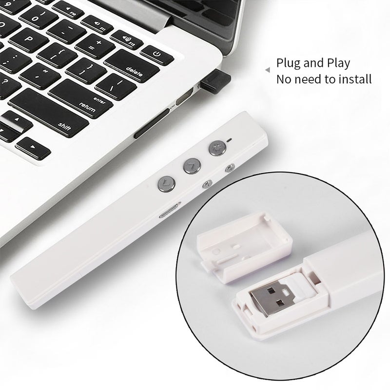 Generic - Wireless Presenter PPT Clicker Multifunction Electronic Projection Pen White - Image 1