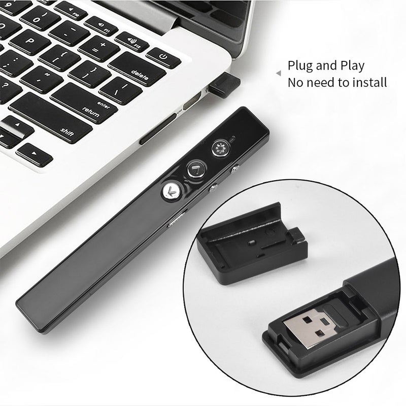 Generic - Wireless Presenter PPT Clicker Multifunction Electronic Projection Pen Black - Image 1