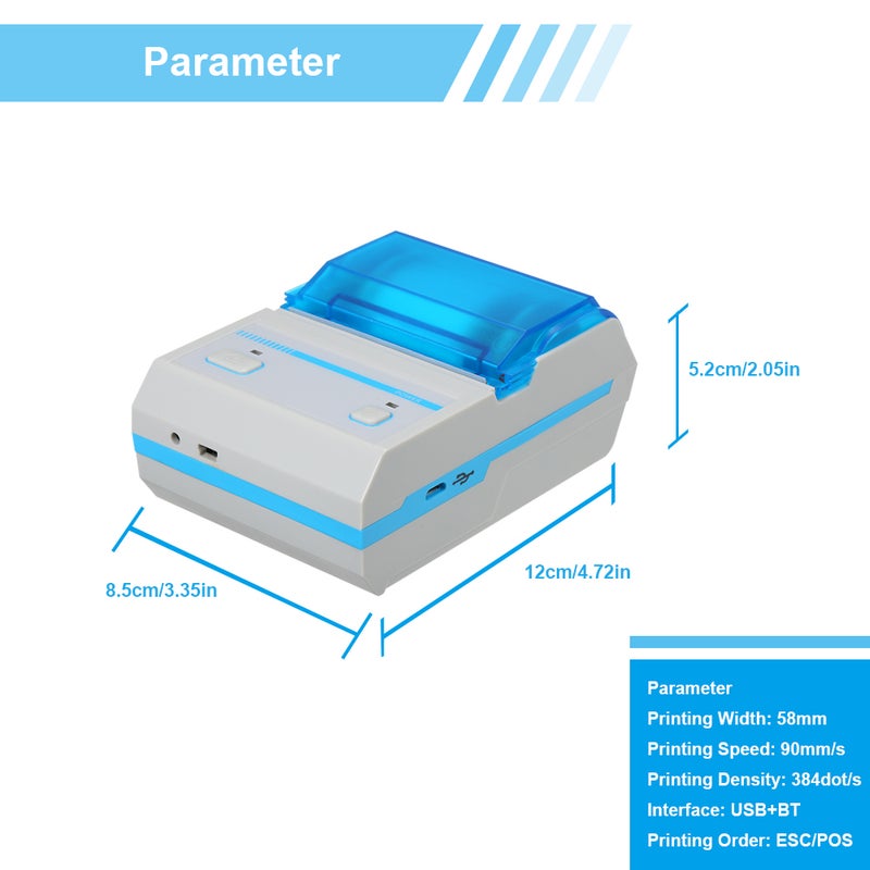 Mini Wireless 58mm BT Direct Qr Code Sticker Clothing Barcode Thermal Label Printer multicolour  - Image 5
