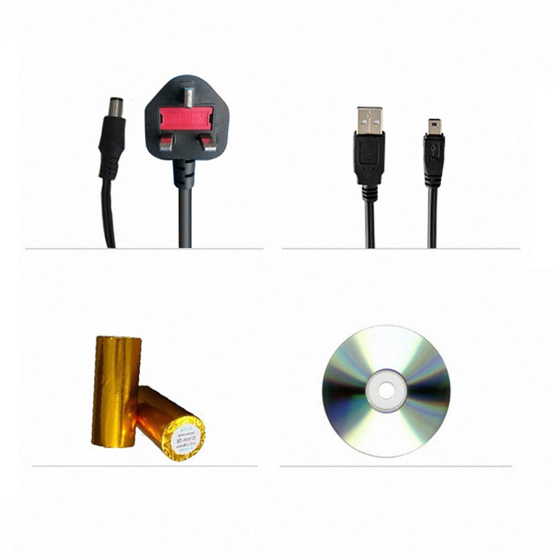 هوين طابعة حرارية عالية السرعة لإيصالات البيع والباركود النقطي الورقي بحجم 58 مم بمنفذ USB وخدمة حزمة الراديو العامة لمنافذ البيع، والبنوك، والمطاعم، والحانات، والسوبر ماركت، والمتجر أسود  - Image 2