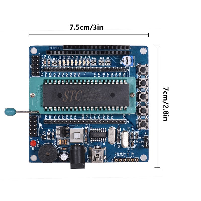 NH5100 Development Board 51 Single-Chip Development Board with USB Cable Blue  - Image 2
