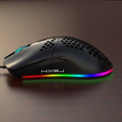 إتش إكس إس جيه ماوس ألعاب J900 سلكي بمنفذ USB وإضاءة متعددة الألوان RGB ودقة DPI قابلة للتعديل بستة مستويات أسود  - Image 3