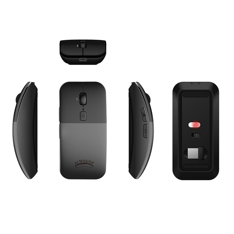 Generic - BM01 AI International Voice Mouse Wireless Translation Mice Multiple Languages Translator Voice Type Speech Grey - Image 1
