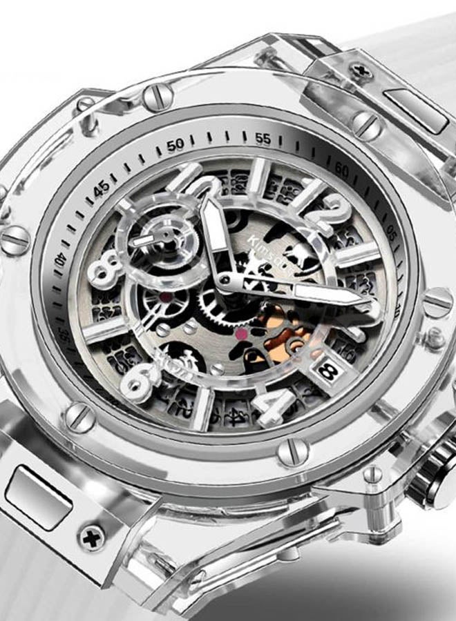 Generic Men's Silicone Mechanical Watch DUC-4012 - 42 mm - Clear  - Image 2