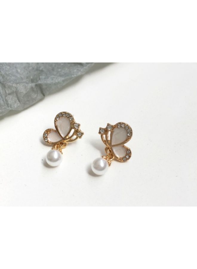 J&J Butterfly Design Stone Studded Stud Earrings - Image 3