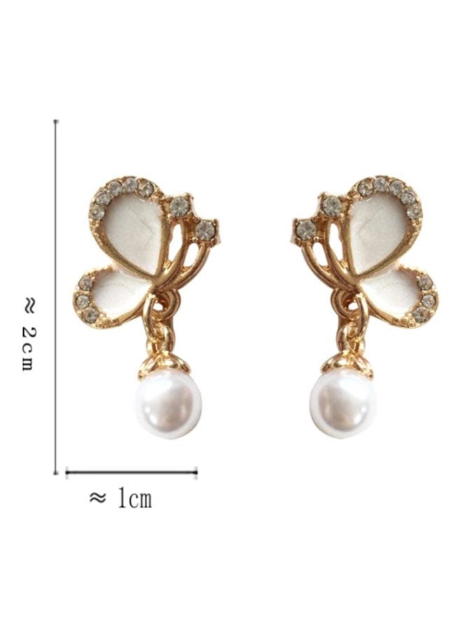 J&J Butterfly Design Stone Studded Stud Earrings - Image 2